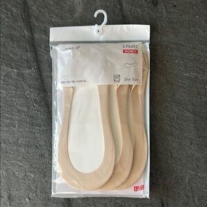 Unisex Beige No-Show Socks - 3 Pairs